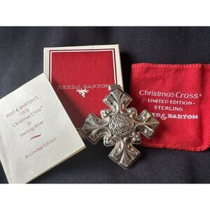 Reed and Barton 1976 Christmas Cross,‎ Limited Edition Sterling Silver Ornament